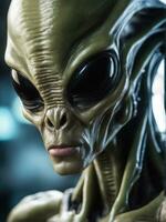 Photography of an ultra realistic Alien in dramatic light AI Generated photo