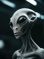 Photography of an ultra realistic Alien in dramatic light AI Generated photo