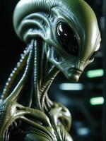 Photography of an ultra realistic Alien in dramatic light AI Generated photo