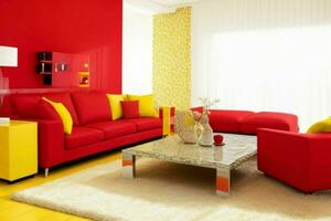 Contemporary style living room.  AI Generative Pro Photo
