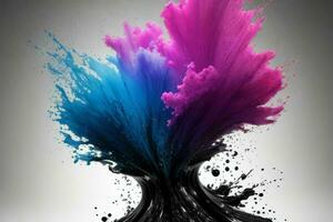 Ink paint splash. AI Generative Pro Photo