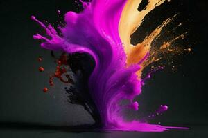 Ink paint splash. AI Generative Pro Photo