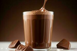 Chocolate Milk. AI Generative Pro Photo