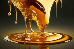 Pouring Liquid honey. AI Generative Pro Photo