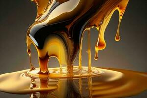 Pouring Liquid honey. AI Generative Pro Photo