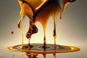 Pouring Liquid honey. AI Generative Pro Photo