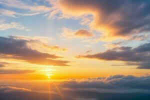 Cloudy sky at sunrise background. AI Generative Pro Photo