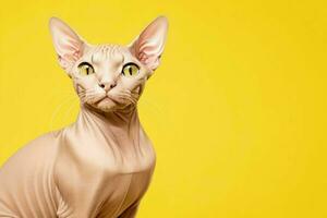 Portrait of a Sphynx cat. AI Generative Pro Photo