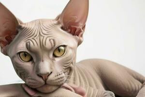 Portrait of a Sphynx cat. AI Generative Pro Photo