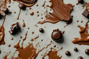 Chocolate splash. AI Generative Pro Photo