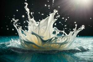 Milk splash. AI Generative Pro Photo