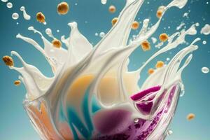 Milk splash. AI Generative Pro Photo