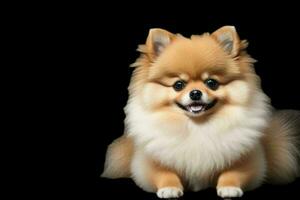 Photo of Pomeranian dog. AI Generative Pro Photo