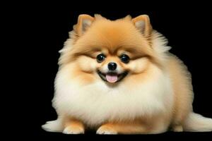 Photo of Pomeranian dog. AI Generative Pro Photo