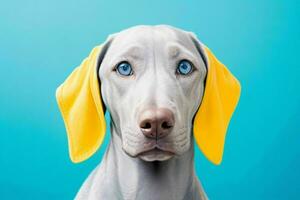 Photo of Weimaraner Dog. AI Generative Pro Photo