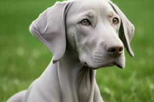 Photo of Weimaraner Dog. AI Generative Pro Photo