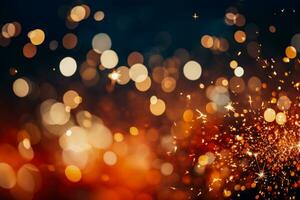 Close ups of sparkling New Years Eve firework displays background with empty space for text photo