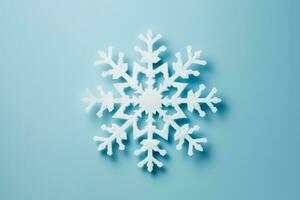 Detailed shot of DIY snowflakes on New Year isolated on a gradient background photo