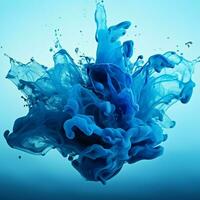 blue color splash photo