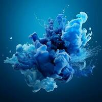 blue color splash photo