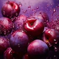 Plum color splash photo