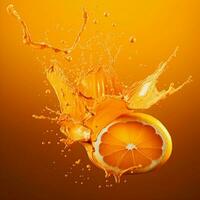 orange color splash photo