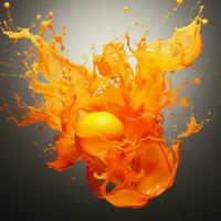 orange color splash photo