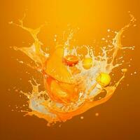 orange color splash photo