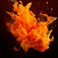 orange color splash photo