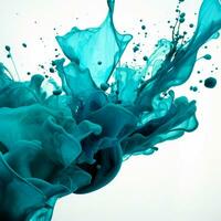 teal color splash photo