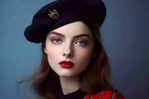 A beret with a classic French style photo