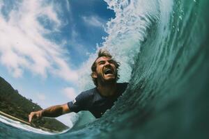 un bodysurfing aventuras en el olas foto