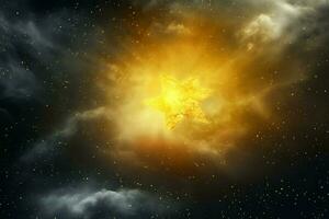 A brilliant yellow star dominates the heavens photo
