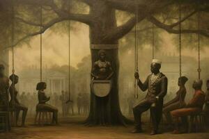 un conmemoración de el final de propiedad esclavitud en th foto