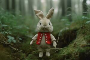 A cuddly rabbit plushie photo