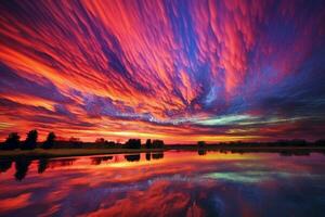 A dazzling display of colors that fills the sky photo