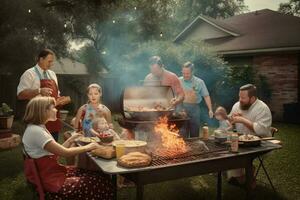 A family barbecue in honor of Fathers Day photo