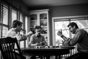 A family game of charades in honor of Fathers Day photo