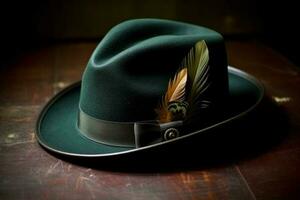 A fedora with a feather accent photo