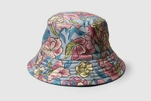 A floppy bucket hat with a floral pattern photo