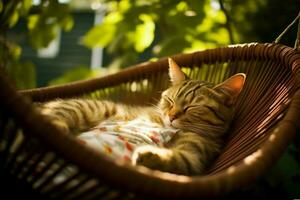 un perezoso tarde siesta en un hamaca foto