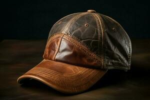 A leather baseball cap with a vintage look photo