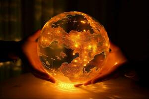 A luminous ball illuminates the world photo