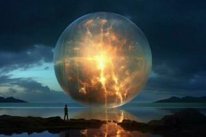 A magnificent sphere that lights up the sky photo