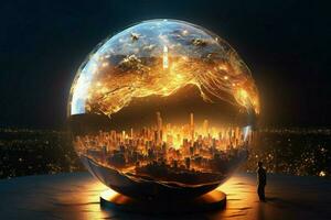 A magnificent sphere that lights up the sky photo
