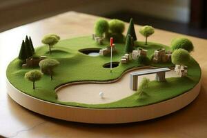 A mini golf set for practicing putting photo