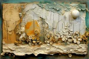 A mixed media piece that incorporates different mat photo