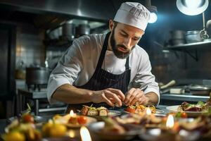 A portrait photograph of a professional chef in a b photo