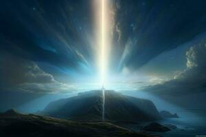 A radiant beam of light that illuminates the world photo