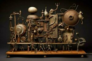 A sculpture made from found objects that have senti photo